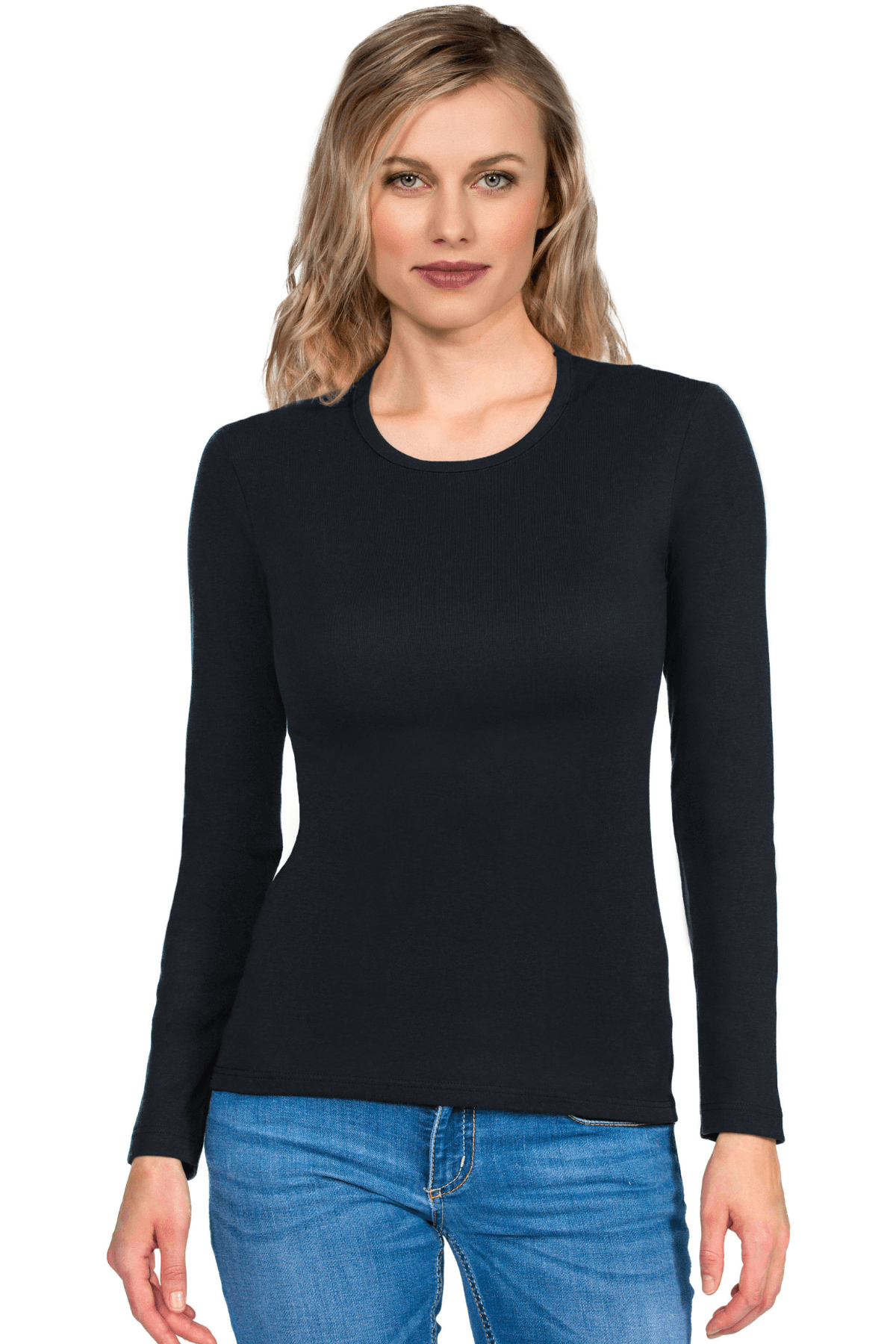 654 LONG SLEEVE CREW NECK BLACK