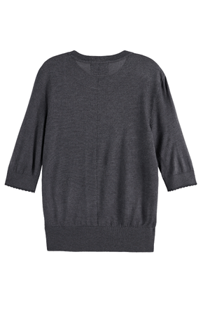 CREW NECK SHORT SLEEVED PULLOVER CHARCOAL MELANGE