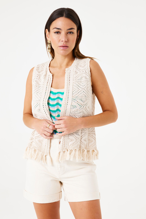 F50023 LADIES CARDIGAN ALMOND