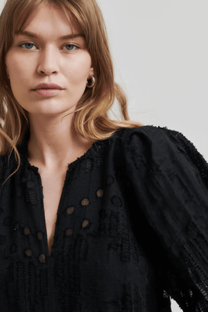 NETE LINEN BLEND DRESS BLACK