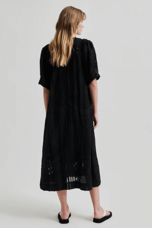 NETE LINEN BLEND DRESS BLACK