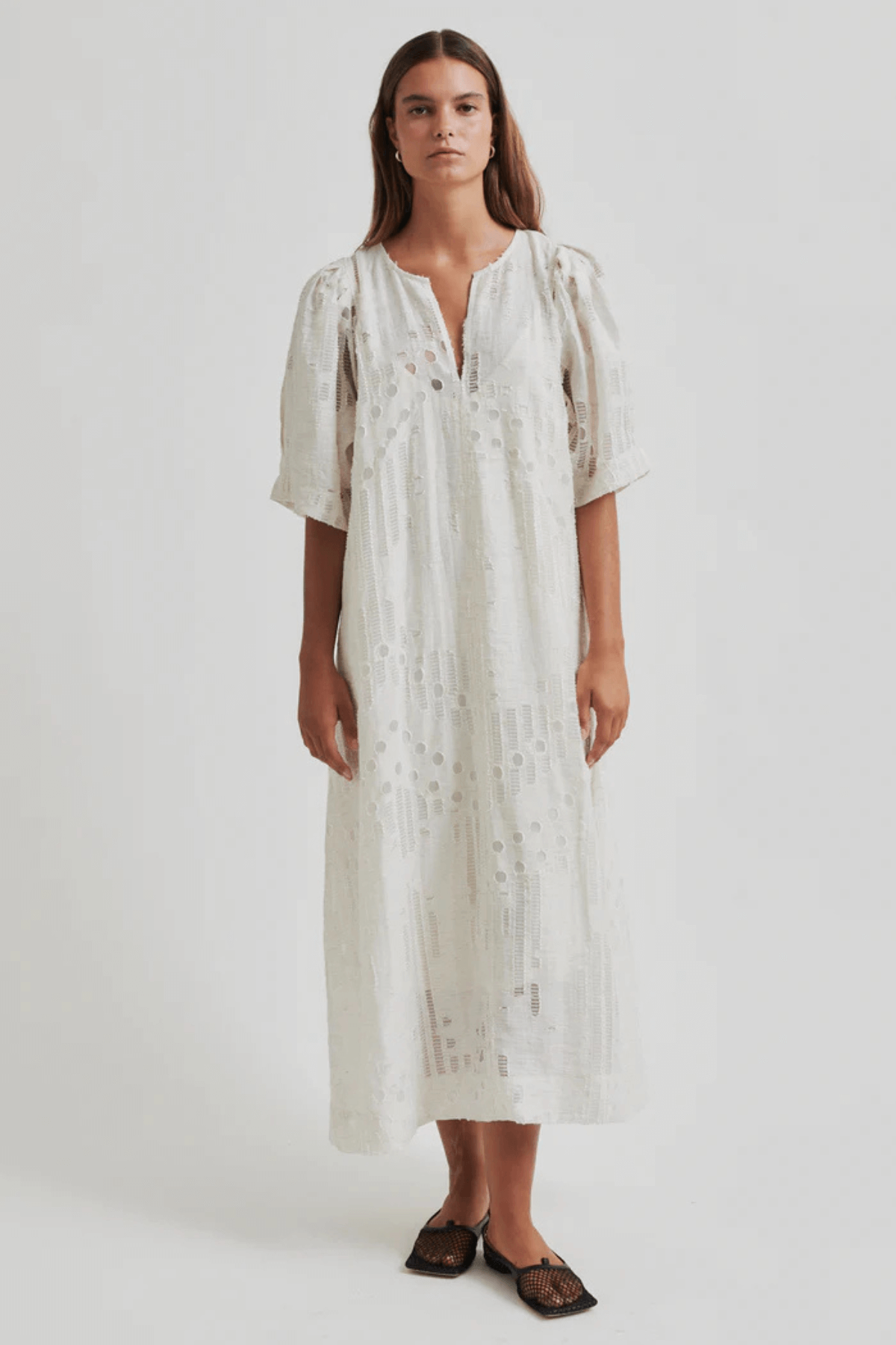 NETE LINEN BLEND DRESS COCONUT MILK