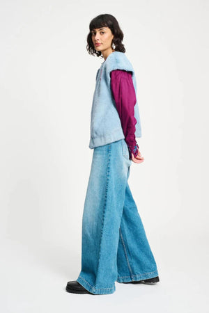 GILET FUR MISTY BLUE
