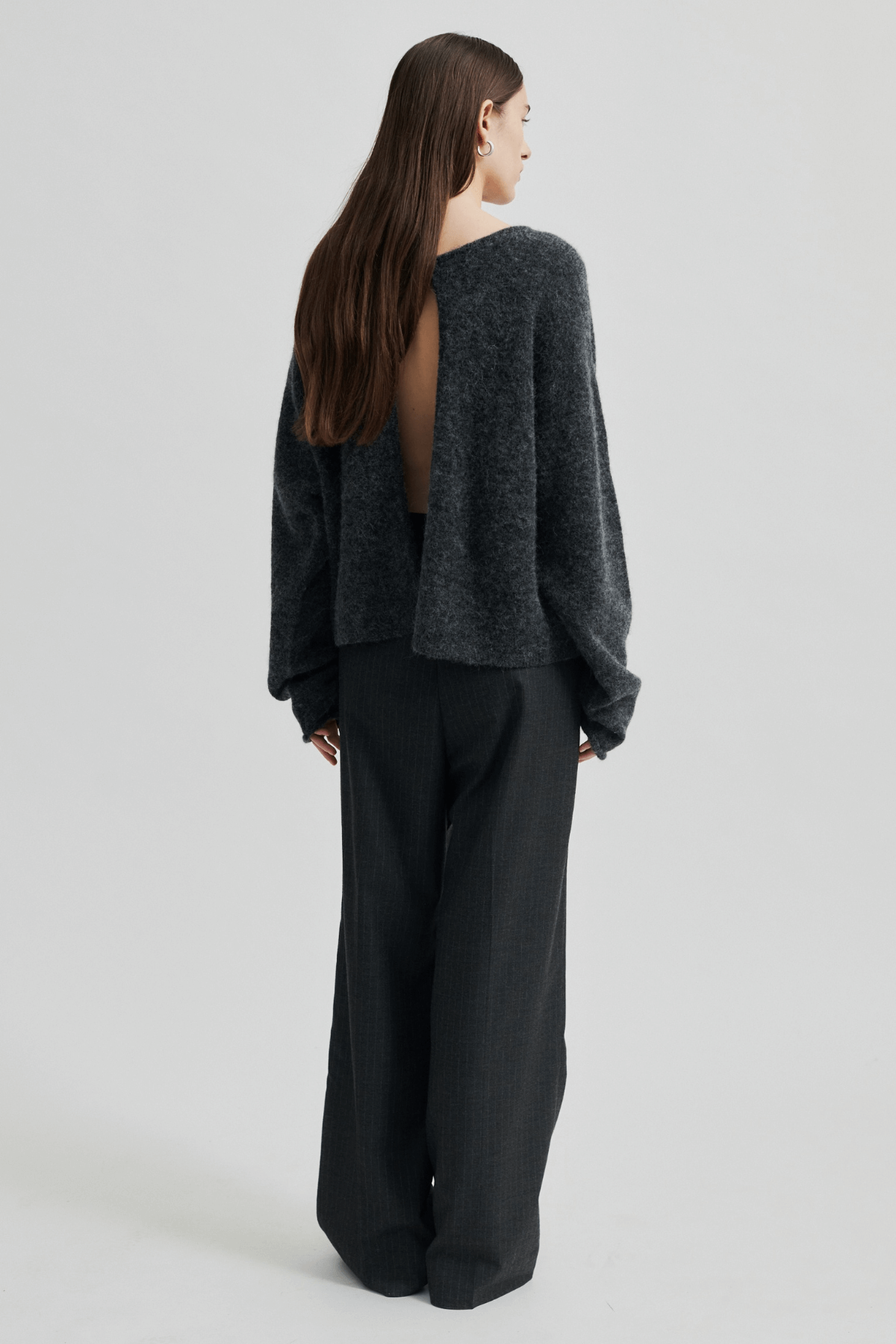 AINA KNIT CARDIGAN DARK GREY