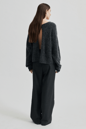AINA KNIT CARDIGAN DARK GREY