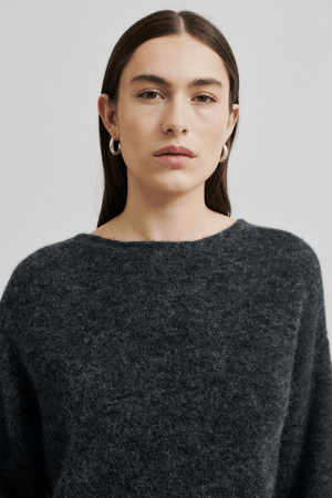 AINA KNIT CARDIGAN DARK GREY