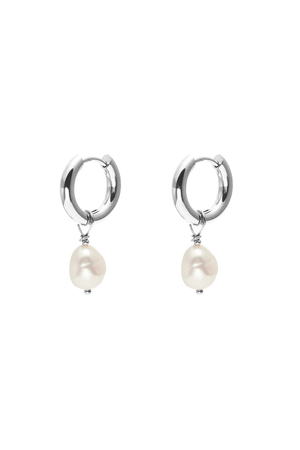 ALLURE HOOPS PEARL/SILVER