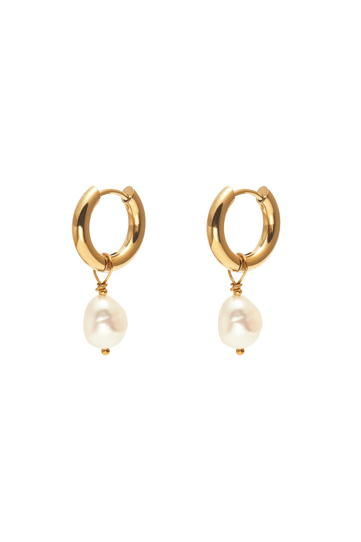 ALLURE HOOPS PEARL/GOLD
