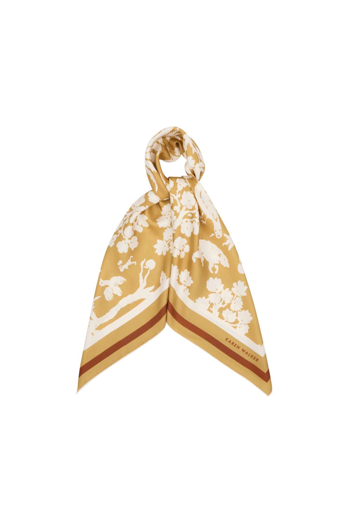 ANIMAL KINGDOM CLASSIC SILK SCARF OCHRE