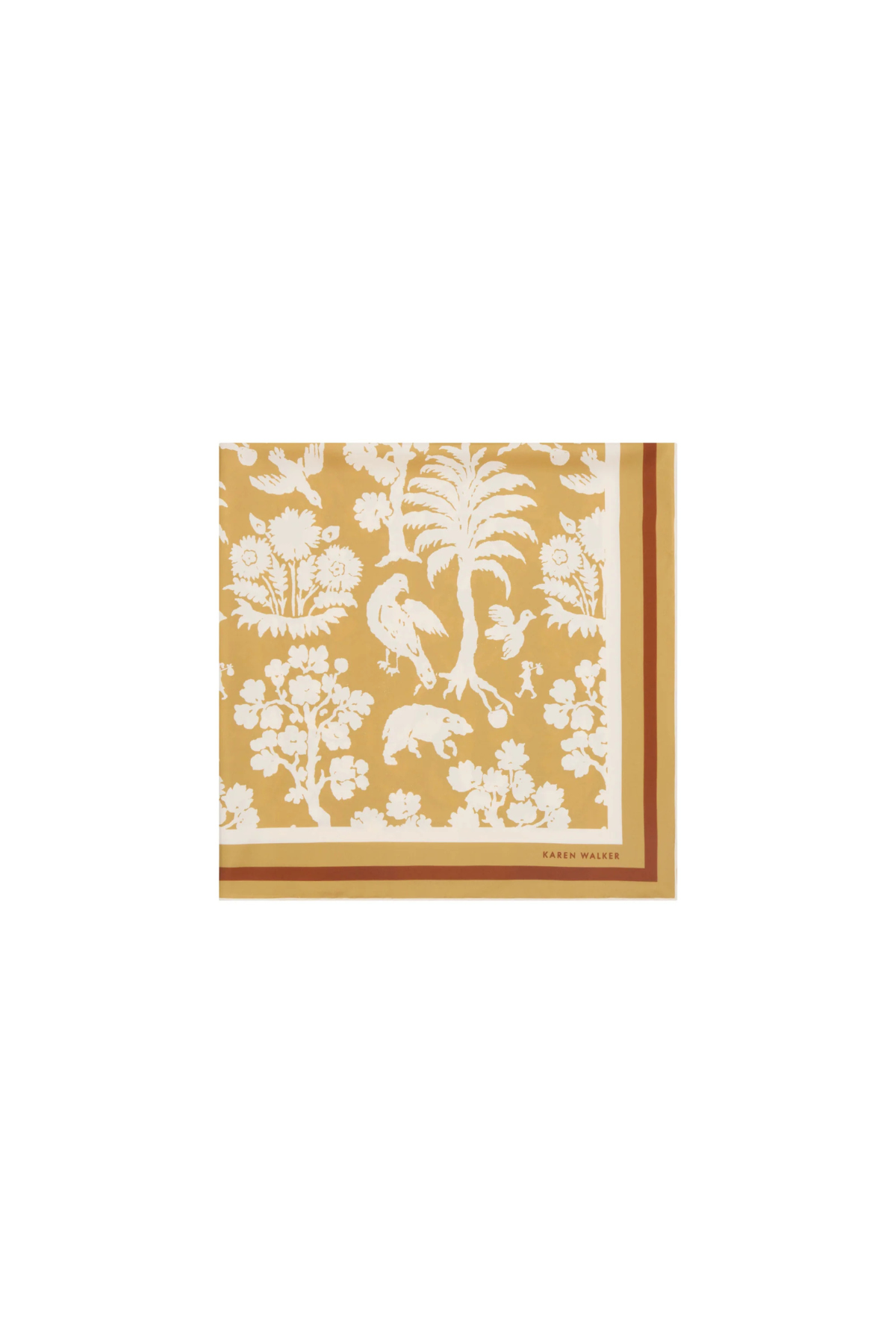 ANIMAL KINGDOM CLASSIC SILK SCARF OCHRE