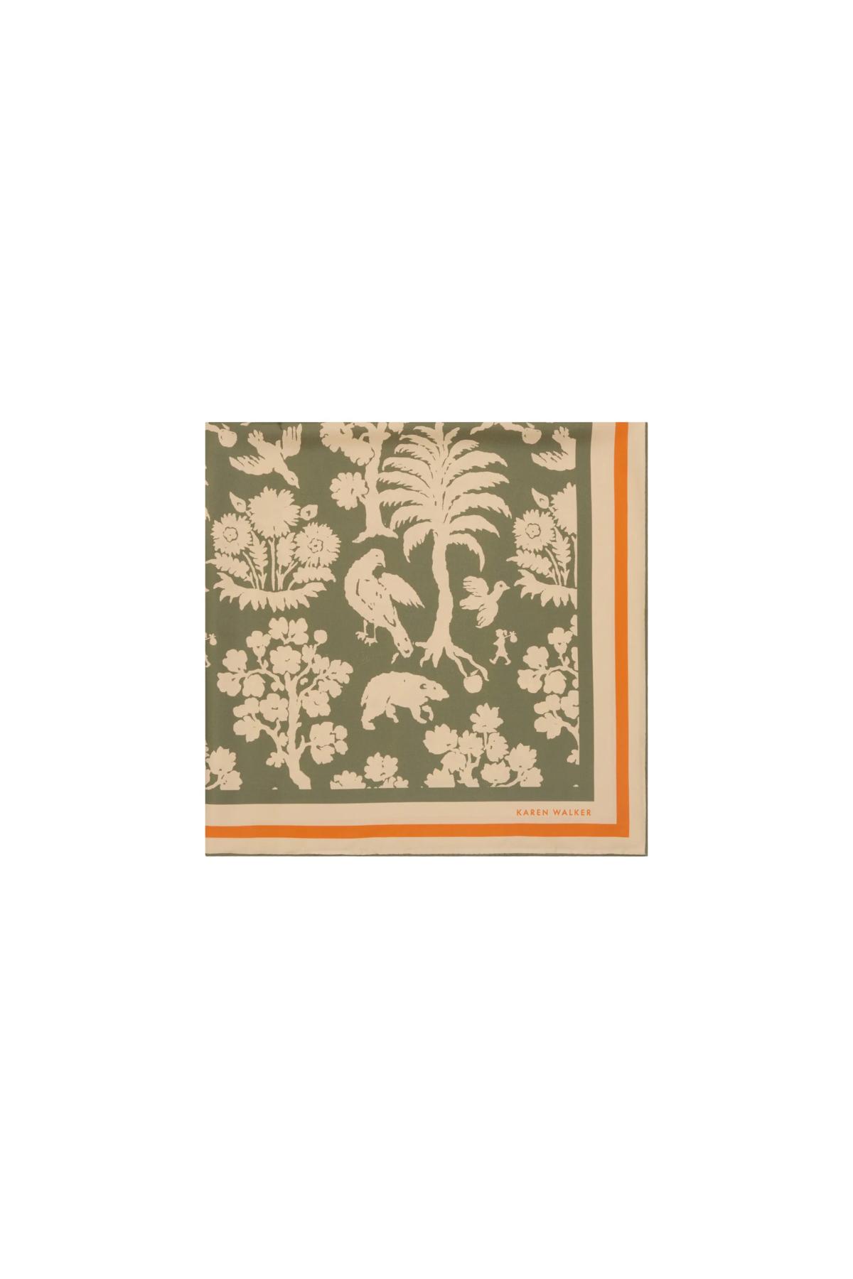 ANIMAL KINGDOM CLASSIC SILK SCARF OLIVE