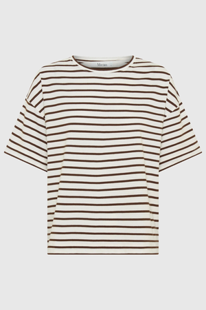 ARCHIE STRIPE TEE MOCHA/WHITE