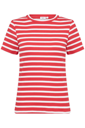 ASTER SS T-SHIRT FLAME WHITE STRIPE