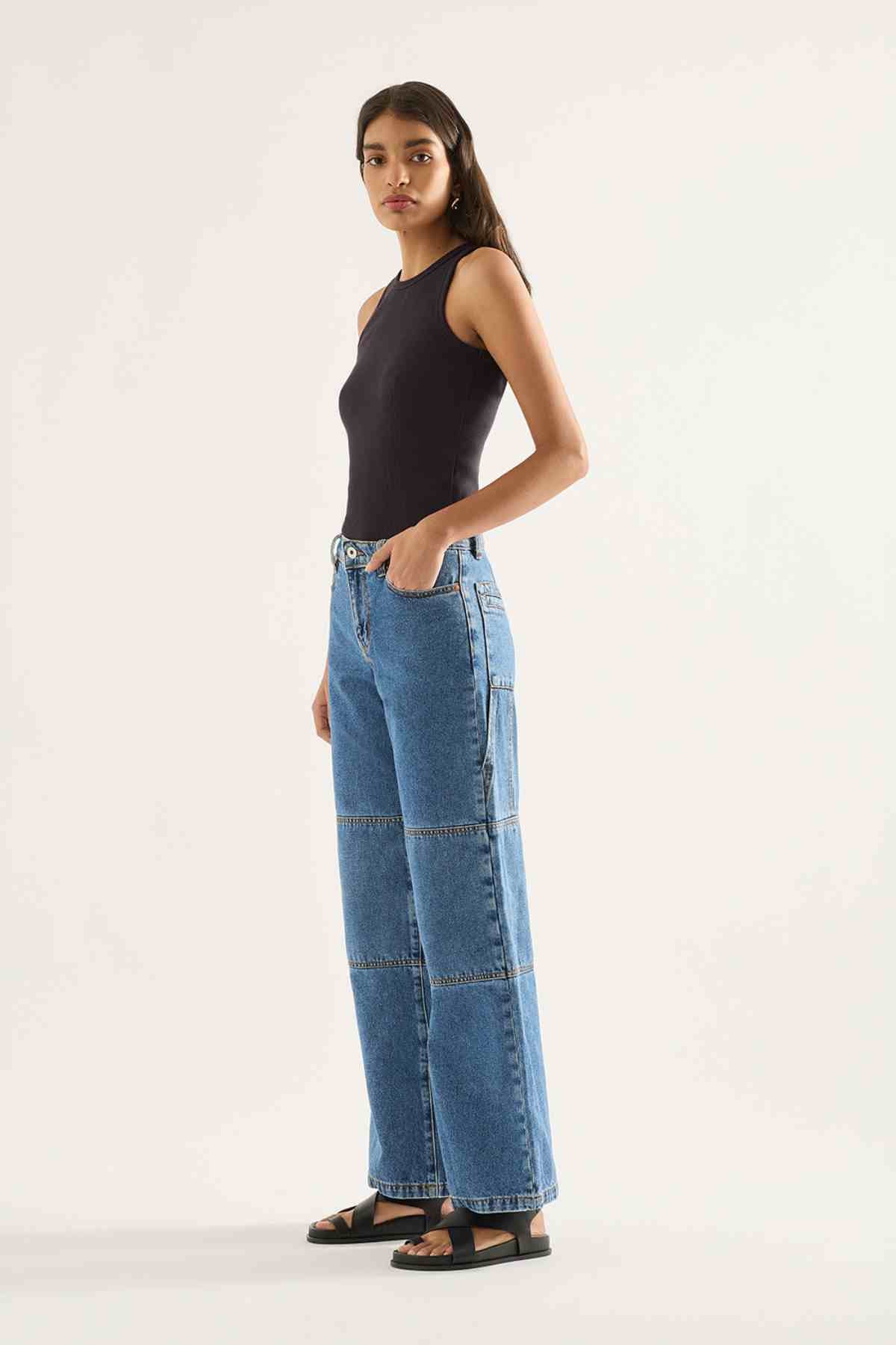 BIANCA MID WIDE LEG JEAN MOMENT MID BLUE