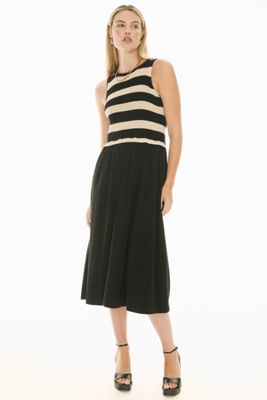 BONDE DRESS KNIT BLACK/IVORY