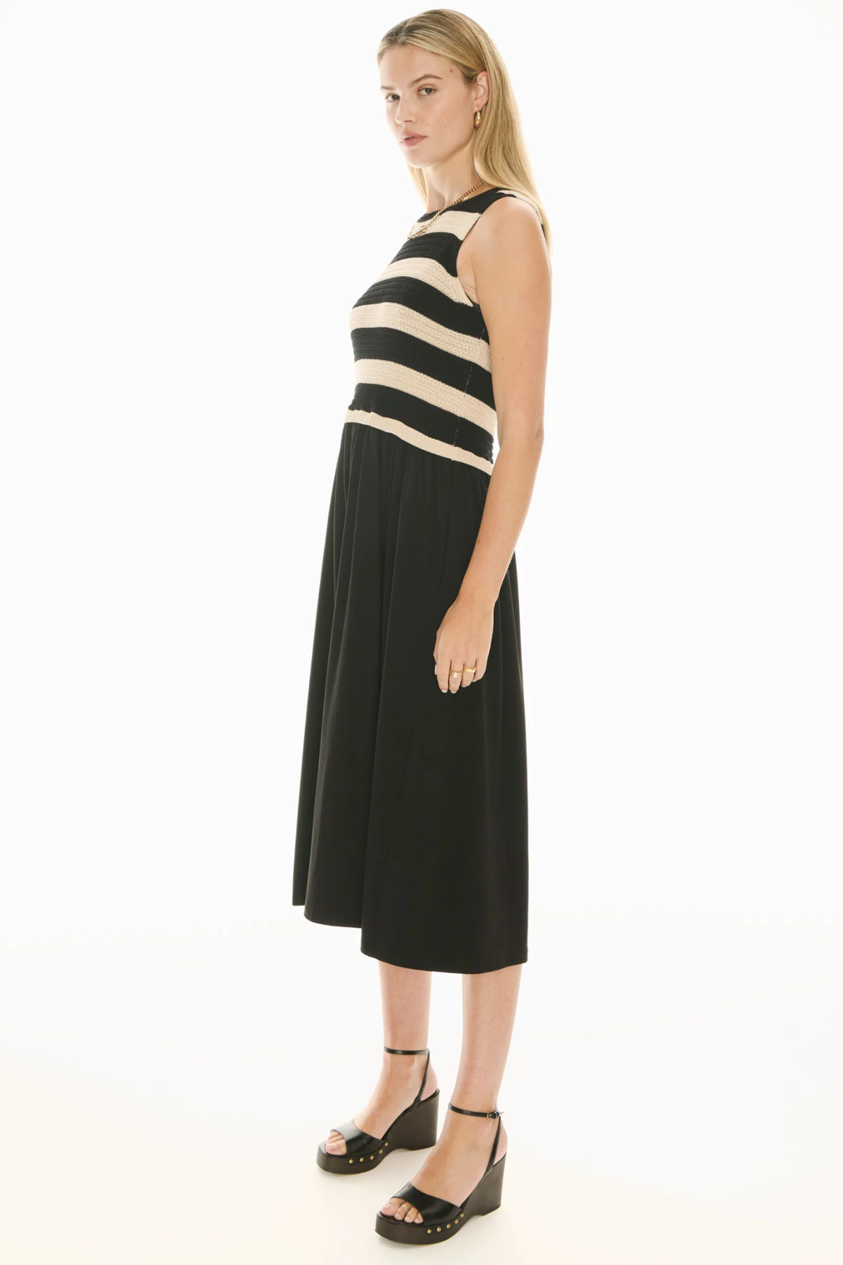 BONDE DRESS KNIT BLACK/IVORY