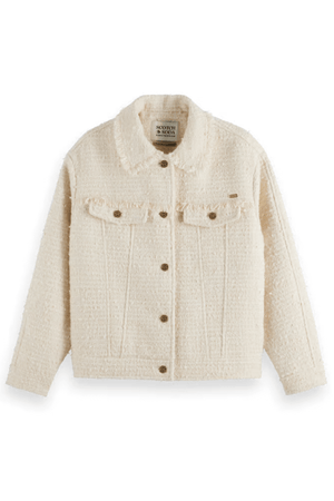 BOUCLE TWEED TRUCKER JACKET SOFT ICE