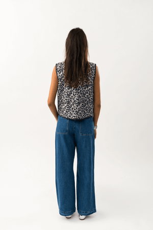 CAIRO QUILTED VEST LEOAPRD PRINT