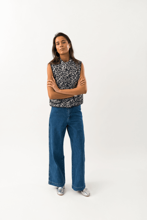 CAIRO QUILTED VEST LEOAPRD PRINT