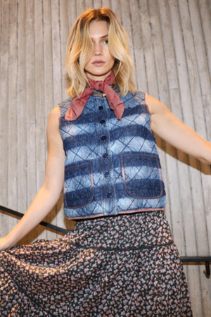 CAIRO QUILTED VEST BLUE