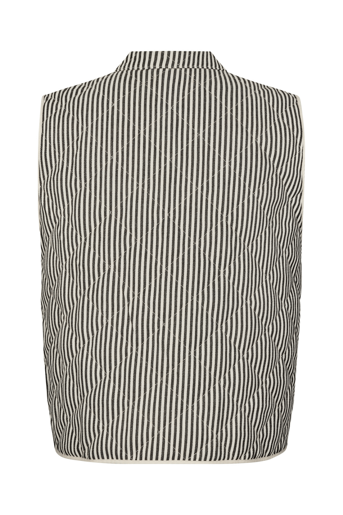 CAIRO QUILTED VEST STRIPE BLACK