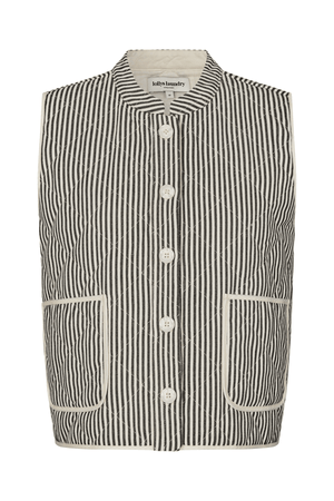 CAIRO QUILTED VEST STRIPE BLACK