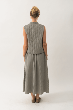 CAIRO QUILTED VEST STRIPE BLACK