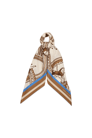 CAROUSEL CLASSIC SILK SCARF CREAM MULTI