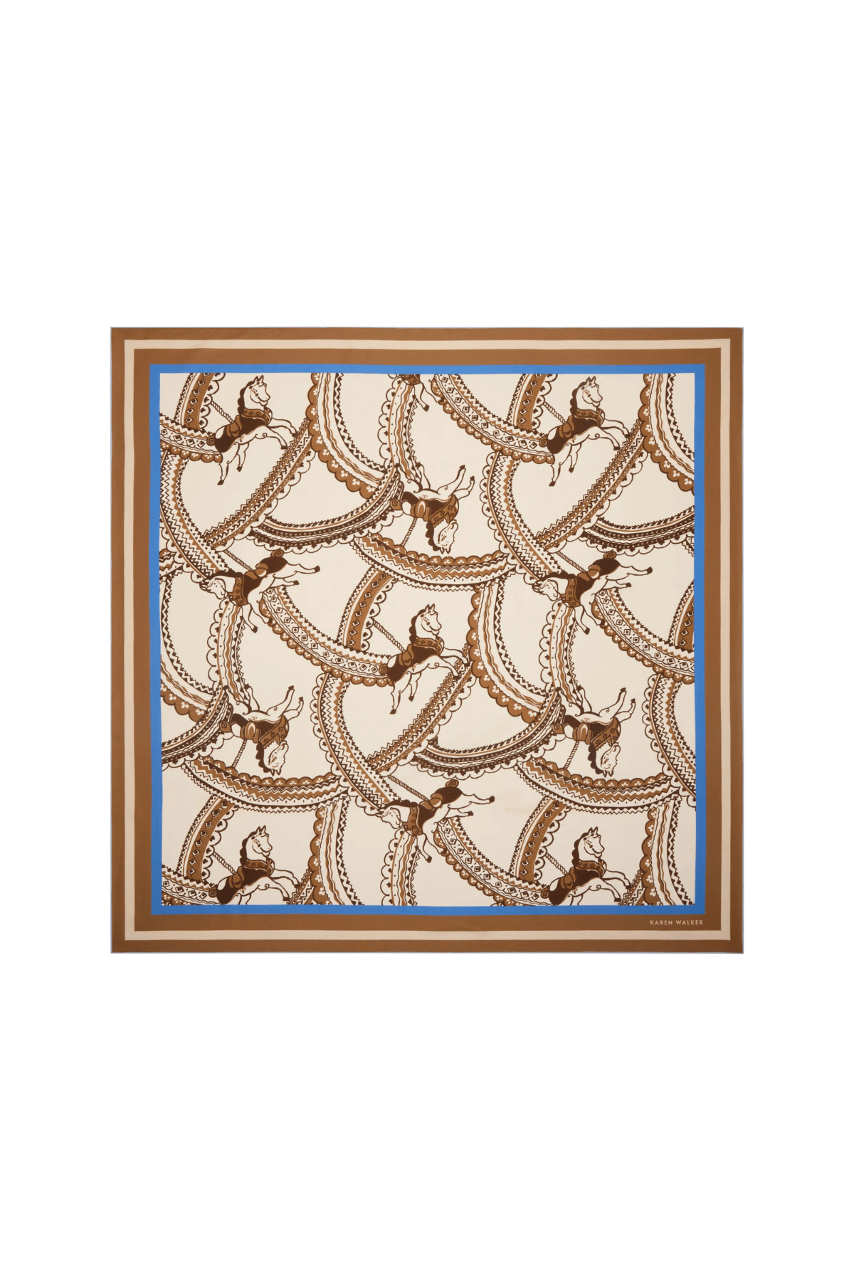 CAROUSEL CLASSIC SILK SCARF CREAM MULTI