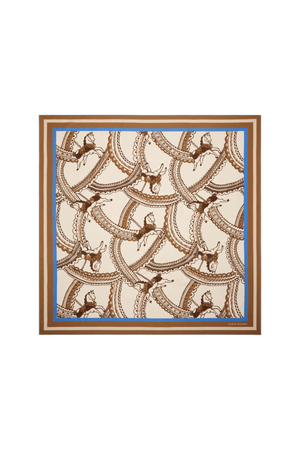 CAROUSEL CLASSIC SILK SCARF CREAM MULTI