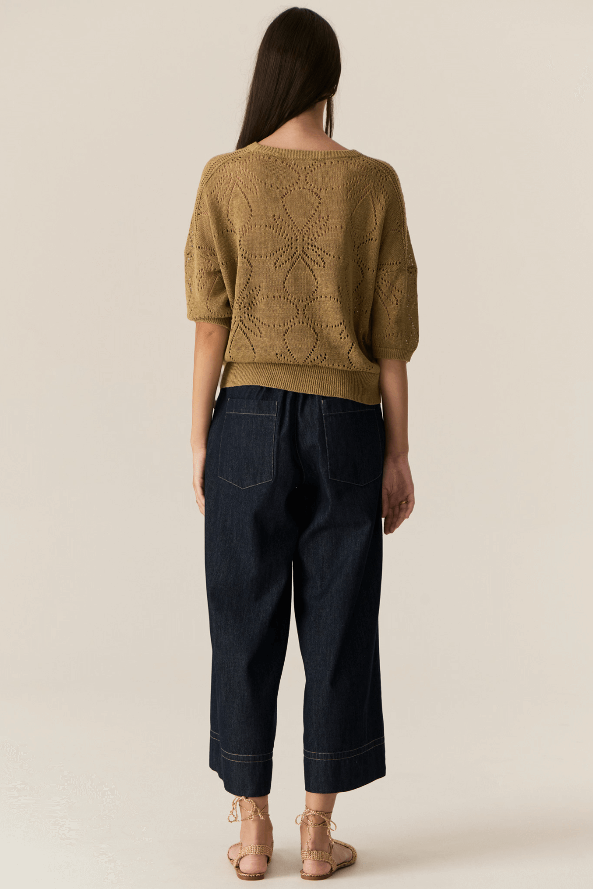 CARSEN CROP PANT DARK WASH