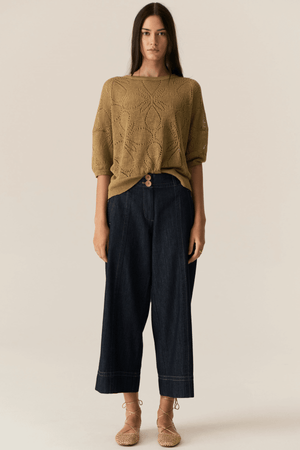 CARSEN CROP PANT DARK WASH