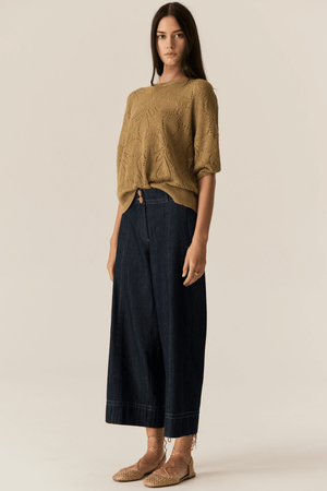 CARSEN CROP PANT DARK WASH