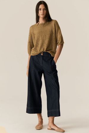 CARSEN CROP PANT DARK WASH