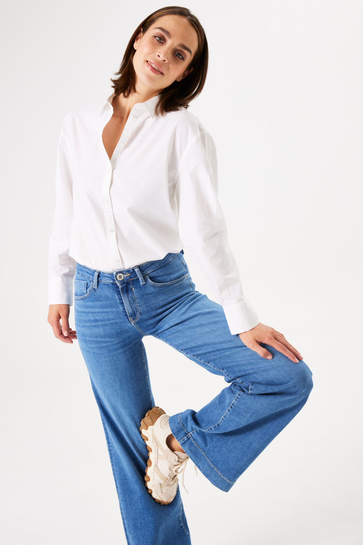 CELIA WIDE LEG JEANS MEDIUM BLUE