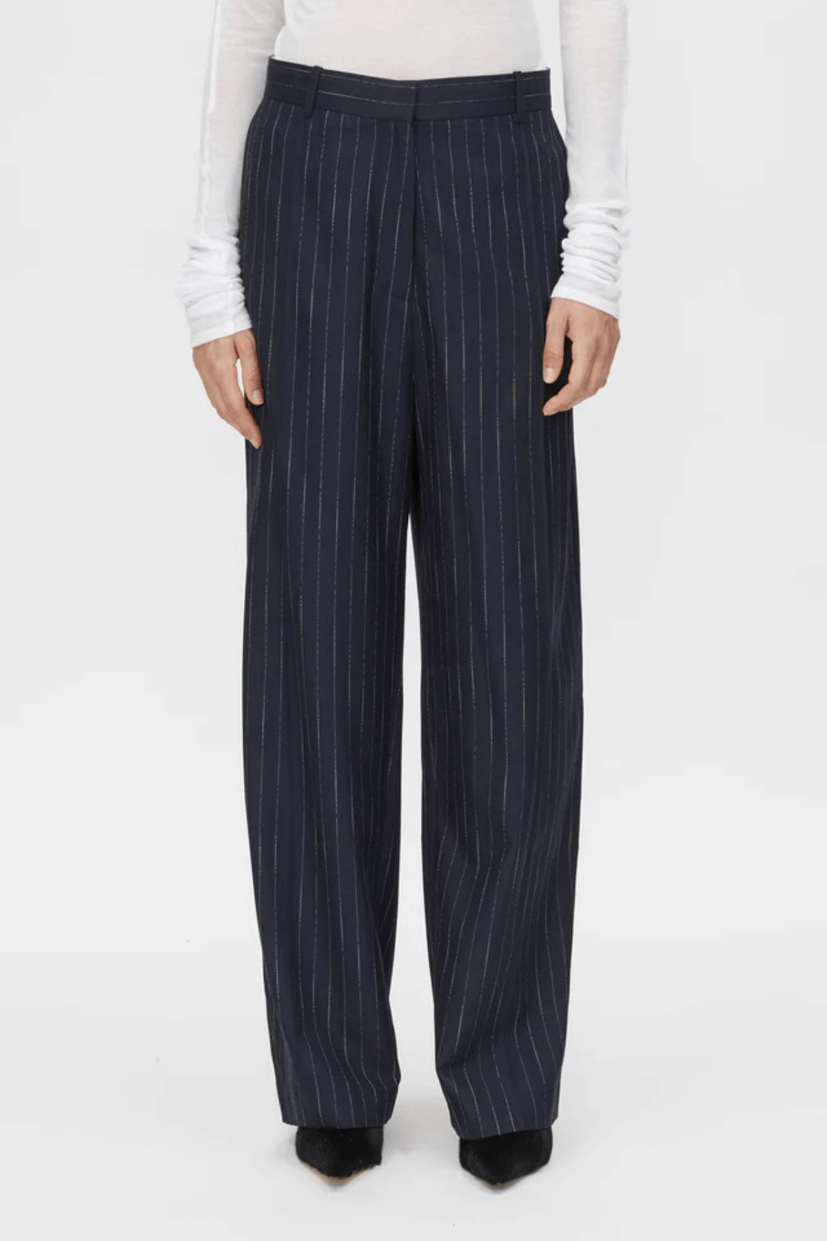 CLEMENCE PANT NAVY PINSTRIPE