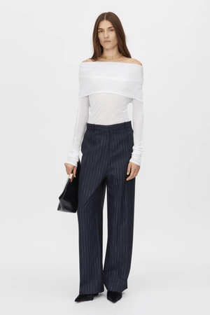 CLEMENCE PANT NAVY PINSTRIPE