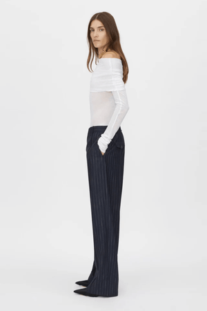 CLEMENCE PANT NAVY PINSTRIPE