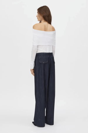 CLEMENCE PANT NAVY PINSTRIPE