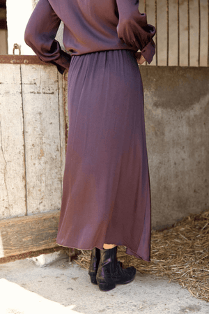 COME LONG FLARED SKIRT SKIRTS RAISIN