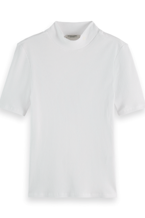 CORE MOCK NECK RIB T-SHIRT WHITE