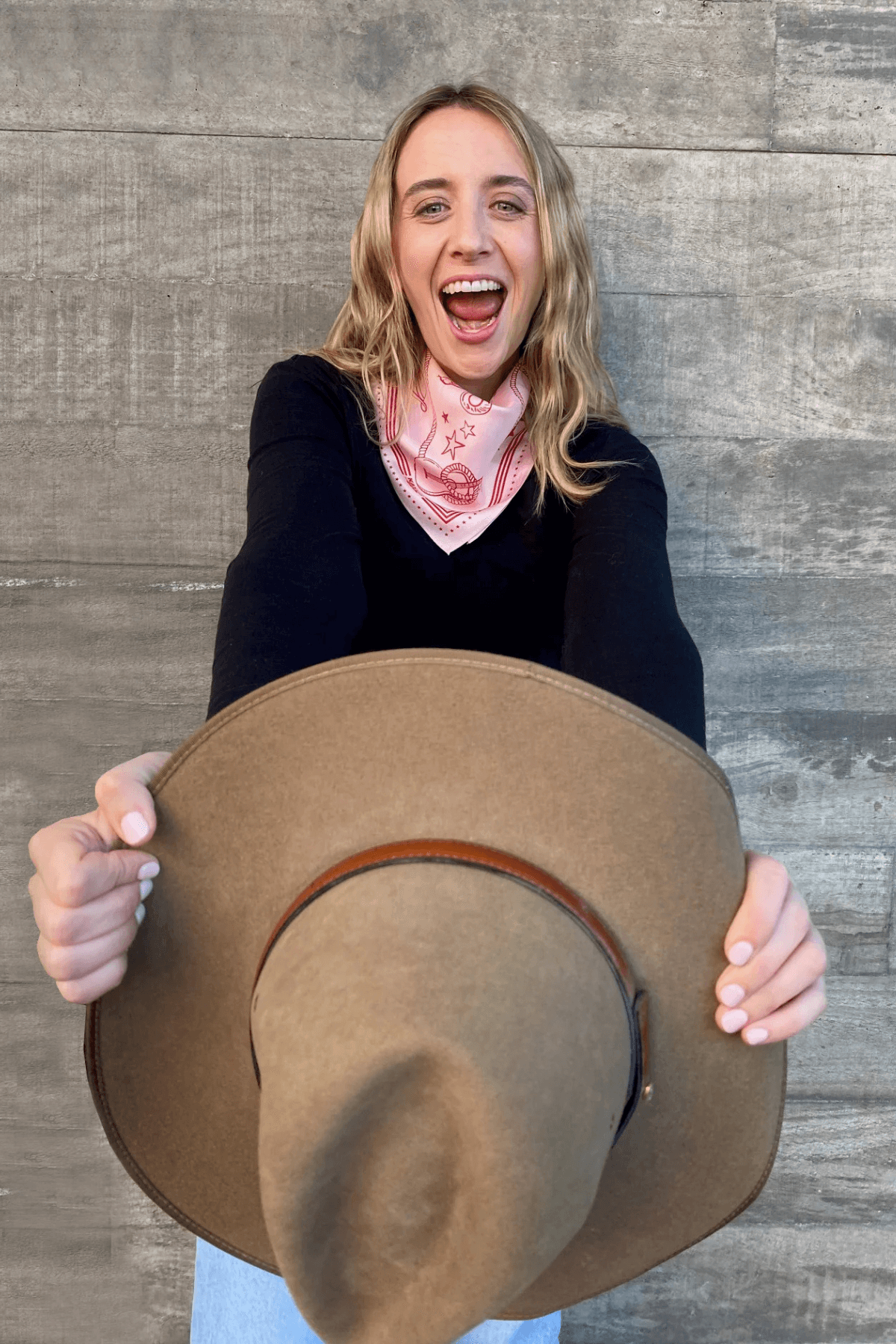 THE DH x KAYLEE BELL COWBOY UP PINK PETITE SILK SCARF