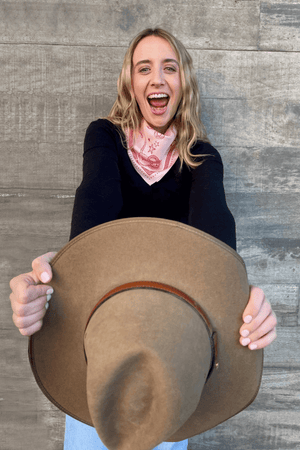 THE DH x KAYLEE BELL COWBOY UP PINK PETITE SILK SCARF