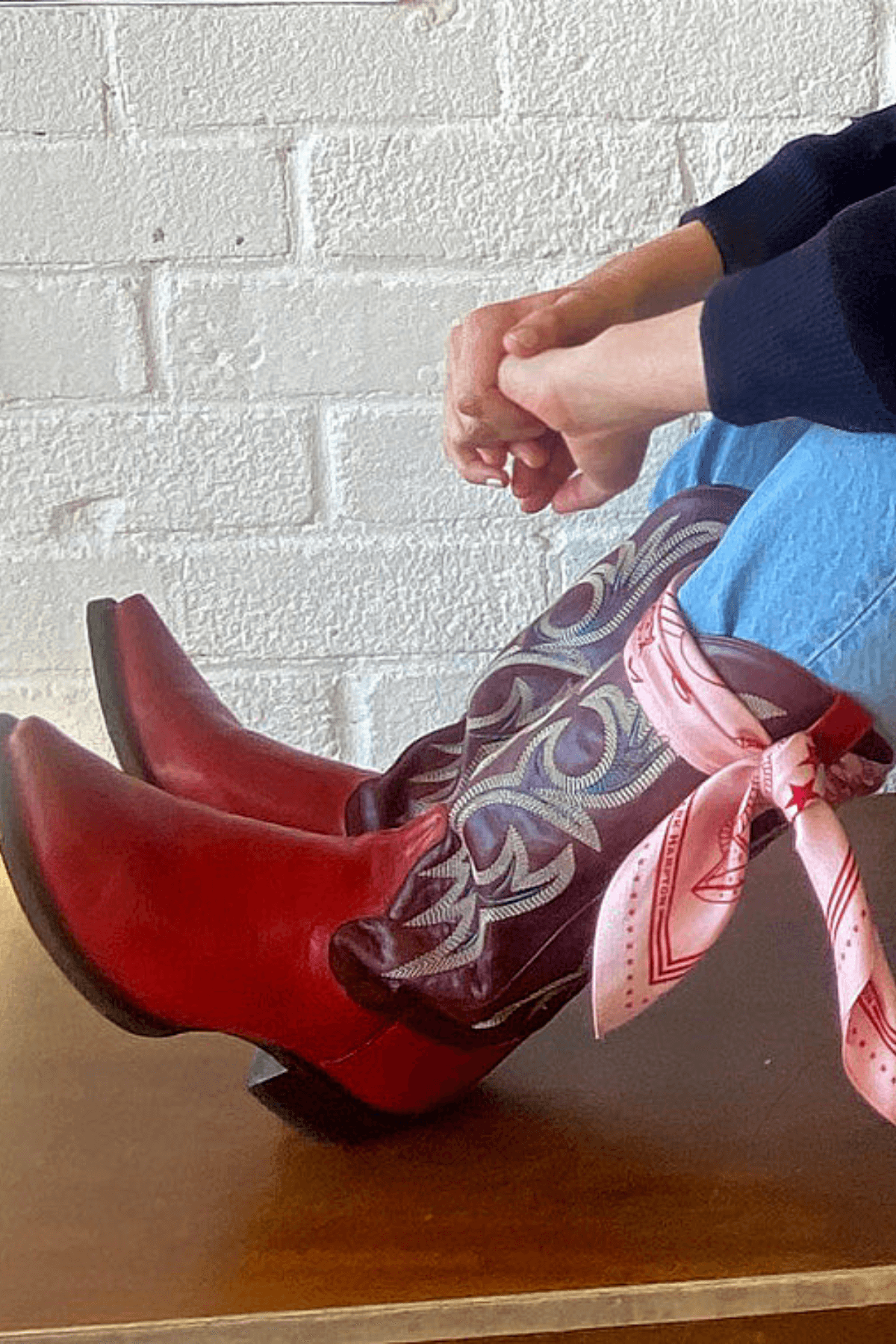 THE DH x KAYLEE BELL COWBOY UP PINK PETITE SILK SCARF