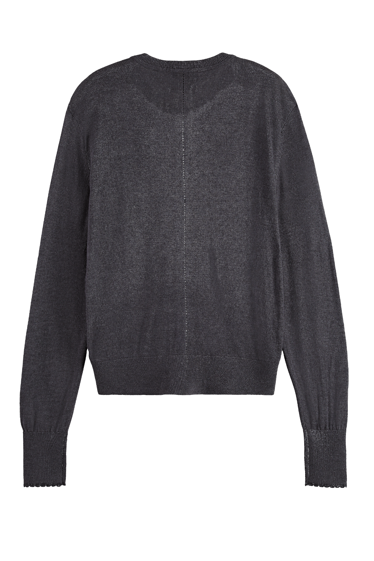 CREW NECK RELAXED CARDIGAN CHARCOAL MELANGE