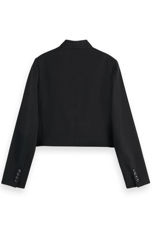 CROPPED TAILOR GABARDINE BLAZER BLACK