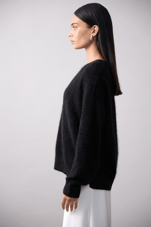 CYRA CREW BRUSHED CASHMERE JET