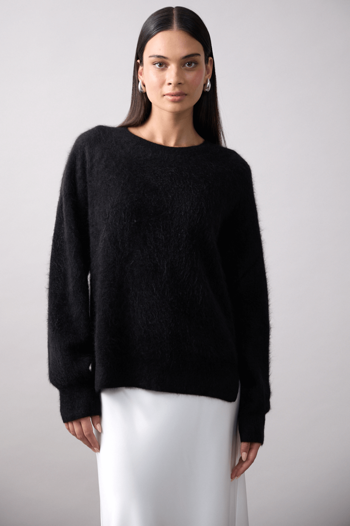 CYRA CREW BRUSHED CASHMERE JET