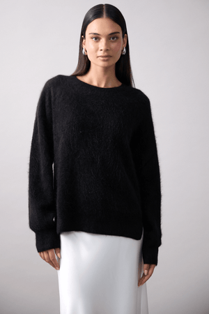 CYRA CREW BRUSHED CASHMERE JET