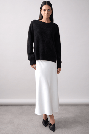 CYRA CREW BRUSHED CASHMERE JET